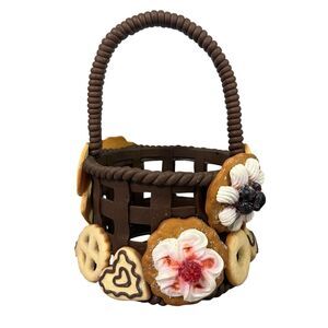 Clay Basket Of Cookies Centerpiece Holiday Sugar And Fruit Cookies